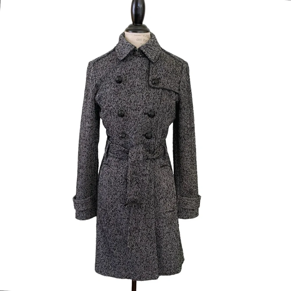 Banana Republic Herring Bone Trench Pea Coat - Picture 4 of 12